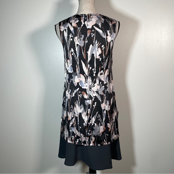 The Limited Pink Floral Crew Neck Underlay Tank Shift Sleeveless Dress 2 - Picture 9 of 10